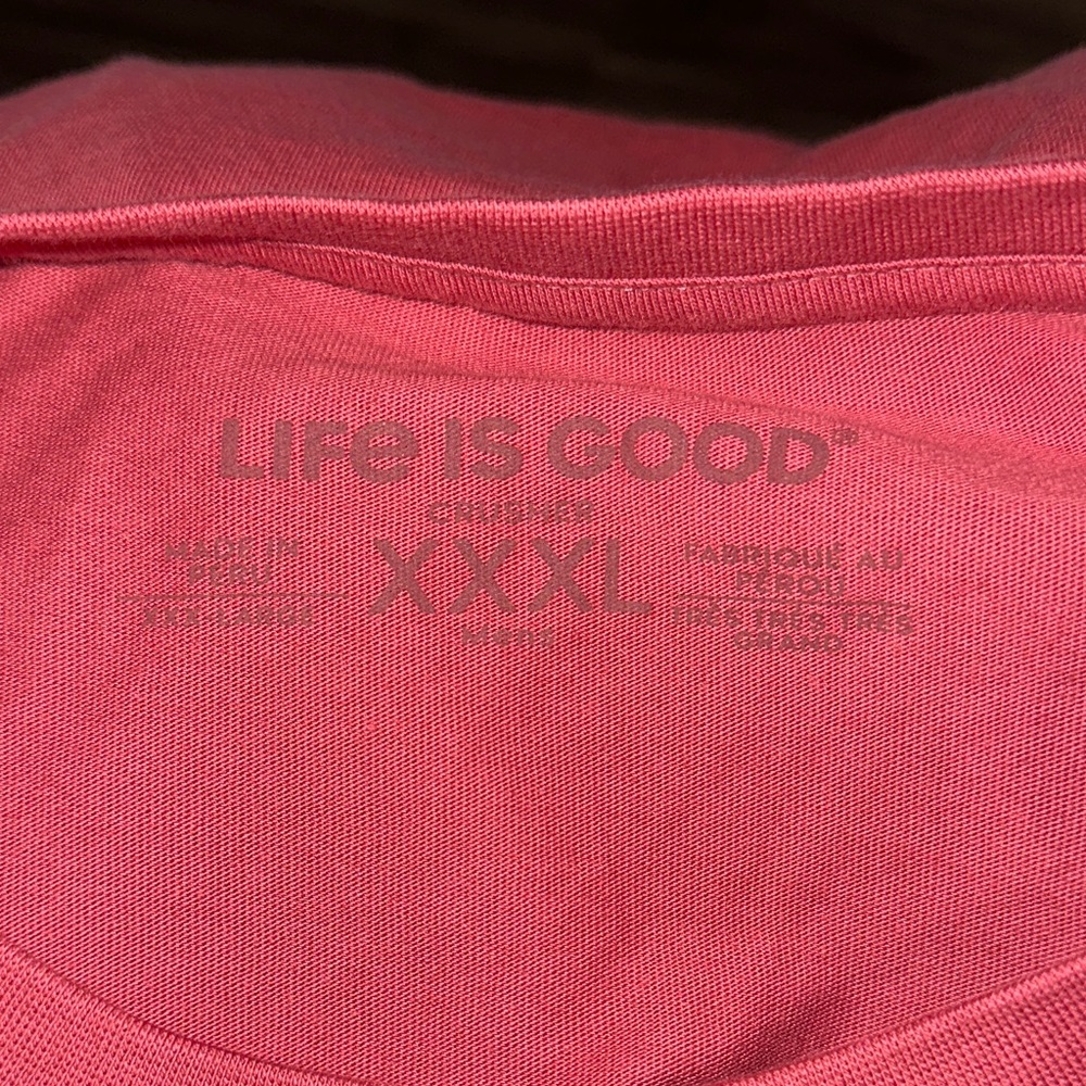 Life Is Good Coral Dog Graphic T-Shirt - Picture 5 of 7